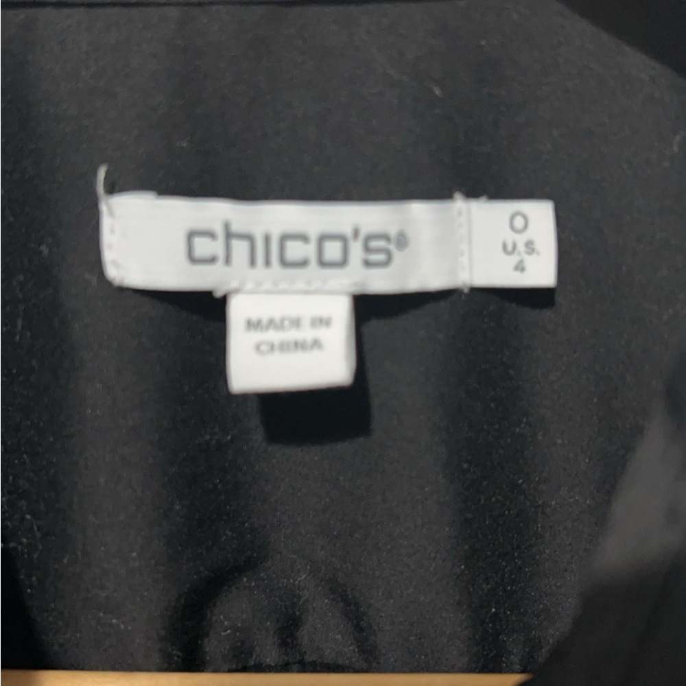 Chico's Black Floral Embroidered Women’s Shirt NWT - Picture 6 of 6